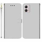 For Motorola Moto G13 / G23 / G53 Imitated Mirror Surface Horizontal Flip Leather Phone Case(Silver) - 1