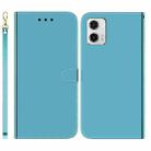 For Motorola Moto G73 Imitated Mirror Surface Horizontal Flip Leather Phone Case(Blue) - 1