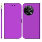 For OnePlus 11 Imitated Mirror Surface Horizontal Flip Leather Phone Case(Purple) - 1