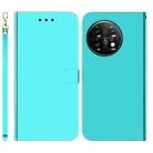 For OnePlus 11 Imitated Mirror Surface Horizontal Flip Leather Phone Case(Mint Green) - 1