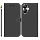 For Realme 10 Pro+ Imitated Mirror Surface Horizontal Flip Leather Phone Case(Black) - 1