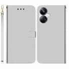 For Realme 10 Pro+ Imitated Mirror Surface Horizontal Flip Leather Phone Case(Silver) - 1