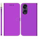 For OPPO Reno8 T 5G / A1 Pro 5G Imitated Mirror Surface Horizontal Flip Leather Phone Case(Purple) - 1