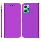 For Xiaomi Redmi Note 12 5G Imitated Mirror Surface Horizontal Flip Leather Phone Case(Purple) - 1