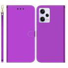 For Xiaomi Redmi Note 12 Pro 5G Imitated Mirror Surface Horizontal Flip Leather Phone Case(Purple) - 1