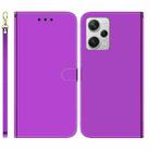 For Xiaomi Redmi Note 12 Pro+ Imitated Mirror Surface Horizontal Flip Leather Phone Case(Purple) - 1