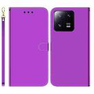 For Xiaomi 13 Pro 5G Imitated Mirror Surface Horizontal Flip Leather Phone Case(Purple) - 1
