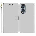For Honor 70 Imitated Mirror Surface Horizontal Flip Leather Phone Case(Silver) - 1