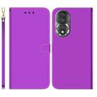 For Honor 80 Imitated Mirror Surface Horizontal Flip Leather Phone Case(Purple) - 1