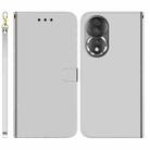 For Honor 80 Imitated Mirror Surface Horizontal Flip Leather Phone Case(Silver) - 1