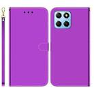 For Honor X8 5G Imitated Mirror Surface Horizontal Flip Leather Phone Case(Purple) - 1