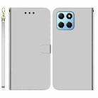 For Honor X8 5G Imitated Mirror Surface Horizontal Flip Leather Phone Case(Silver) - 1