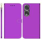 For Honor 80 Pro Imitated Mirror Surface Horizontal Flip Leather Phone Case(Purple) - 1