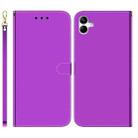 For Samsung Galaxy A04e / F04 / M04 Imitated Mirror Surface Horizontal Flip Leather Phone Case(Purple) - 1