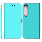 For Sony Xperia 1 IV 2023 Imitated Mirror Surface Horizontal Flip Leather Phone Case(Mint Green) - 1