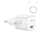 JOYROOM JR-TCF02 PD Type-C 20W Mini Charger with 1m Type-C to 8Pin Cable, Plug:EU Plug(White) - 1