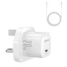 JOYROOM JR-TCF02 PD Type-C 20W Mini Charger with 1m Type-C to 8Pin Cable, Plug:UK Plug(White) - 1