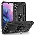 For Samsung Galaxy A34 Shockproof TPU + PC Phone Case with Holder(Black) - 1
