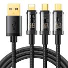 JOYROOM S-1T3015A5 1.2m 3.5A 3 in 1 USB to 8Pin + Type-C + Micro USB Fast Charging Data Cable(Black) - 1