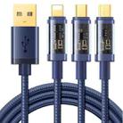 JOYROOM S-1T3015A5 1.2m 3.5A 3 in 1 USB to 8Pin + Type-C + Micro USB Fast Charging Data Cable(Blue) - 1