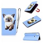 For Huawei P Smart (2019) 3D Painting Horizontal Flip Leather Case with Holder & Card Slot & Lanyard(Cat) - 1
