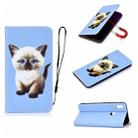 For Xiaomi Redmi Note 7 3D Painting Horizontal Flip Leather Case with Holder & Card Slot & Lanyard(Cat) - 1