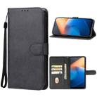 For vivo iQOO Z7 Leather Phone Case(Black) - 1