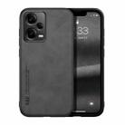 For Xiaomi Redmi Note 12 Global Lamba Skin Feel Magnetic Leather Phone Case(Dark Grey) - 1