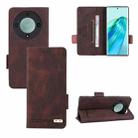 For Honor X9a 5G / Magic5 Lite Magnetic Clasp Flip Leather Phone Case(Brown) - 1