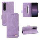 For Sony Xperia 1 V Magnetic Clasp Flip Leather Phone Case(Purple) - 1