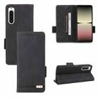 For Sony Xperia 10 V Magnetic Clasp Flip Leather Phone Case(Black) - 1