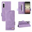 For Sony Xperia 10 V Magnetic Clasp Flip Leather Phone Case(Purple) - 1