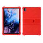 For TCL 10 Tab Max 10.36 inch Silicone Tablet Protective Case with Invisible Bracket(Red) - 1