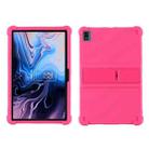 For TCL 10 Tab Max 10.36 inch Silicone Tablet Protective Case with Invisible Bracket(Rose Red) - 1