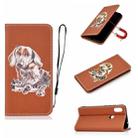 For Xiaomi Redmi Note 6 Pure Color Painting Horizontal Flip Leather Case with Card Slots & Holder & Lanyard(Dog) - 1