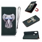 For Xiaomi Redmi Note 6 Pure Color Painting Horizontal Flip Leather Case with Card Slots & Holder & Lanyard(Elephant) - 1