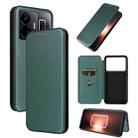 For Realme GT Neo 5 / Realme GT 3 Carbon Fiber Texture Flip Leather Phone Case(Green) - 1