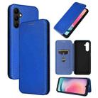 For Samsung Galaxy A24 4G Carbon Fiber Texture Flip Leather Phone Case(Blue) - 1