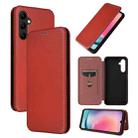 For Samsung Galaxy A24 4G Carbon Fiber Texture Flip Leather Phone Case(Brown) - 1