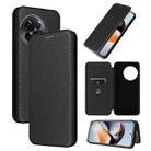 For OnePlus 11R 5G Carbon Fiber Texture Flip Leather Phone Case(Black) - 1