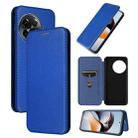 For OnePlus 11R 5G Carbon Fiber Texture Flip Leather Phone Case(Blue) - 1