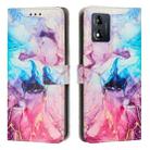 For Motorola Moto E13 Painted Marble Pattern Leather Phone Case(Pink Purple) - 1