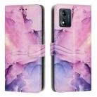 For Motorola Moto E13 Painted Marble Pattern Leather Phone Case(Purple) - 1