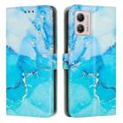 For Motorola Moto G53 5G/G13 4G/G23 4G Painted Marble Pattern Leather Phone Case(Blue Green) - 1