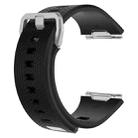 For Fitbit Ionic Herringbone Texture Silicone  Watch Band with Buckle, Size:S(Black) - 1