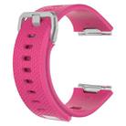 For Fitbit Ionic Herringbone Texture Silicone  Watch Band with Buckle, Size:S(Rose Red) - 1
