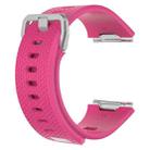 For Fitbit Ionic Herringbone Texture Silicone  Watch Band with Buckle, Size:L(Rose Red) - 1