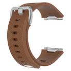 For Fitbit Ionic Herringbone Texture Silicone  Watch Band with Buckle, Size:L(Coffee) - 1