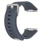 For Fitbit Ionic Herringbone Texture Silicone  Watch Band with Buckle, Size:L(Blue Grey) - 1