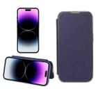 For iPhone 14 Pro Plain Skin Shield Leather Phone Case(Royal Blue) - 1